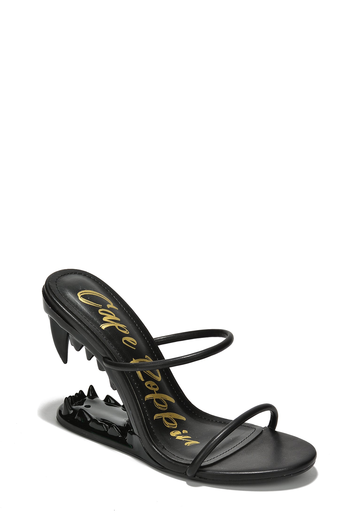 Bite Me Metallic Open Teeth High Heel Sandals