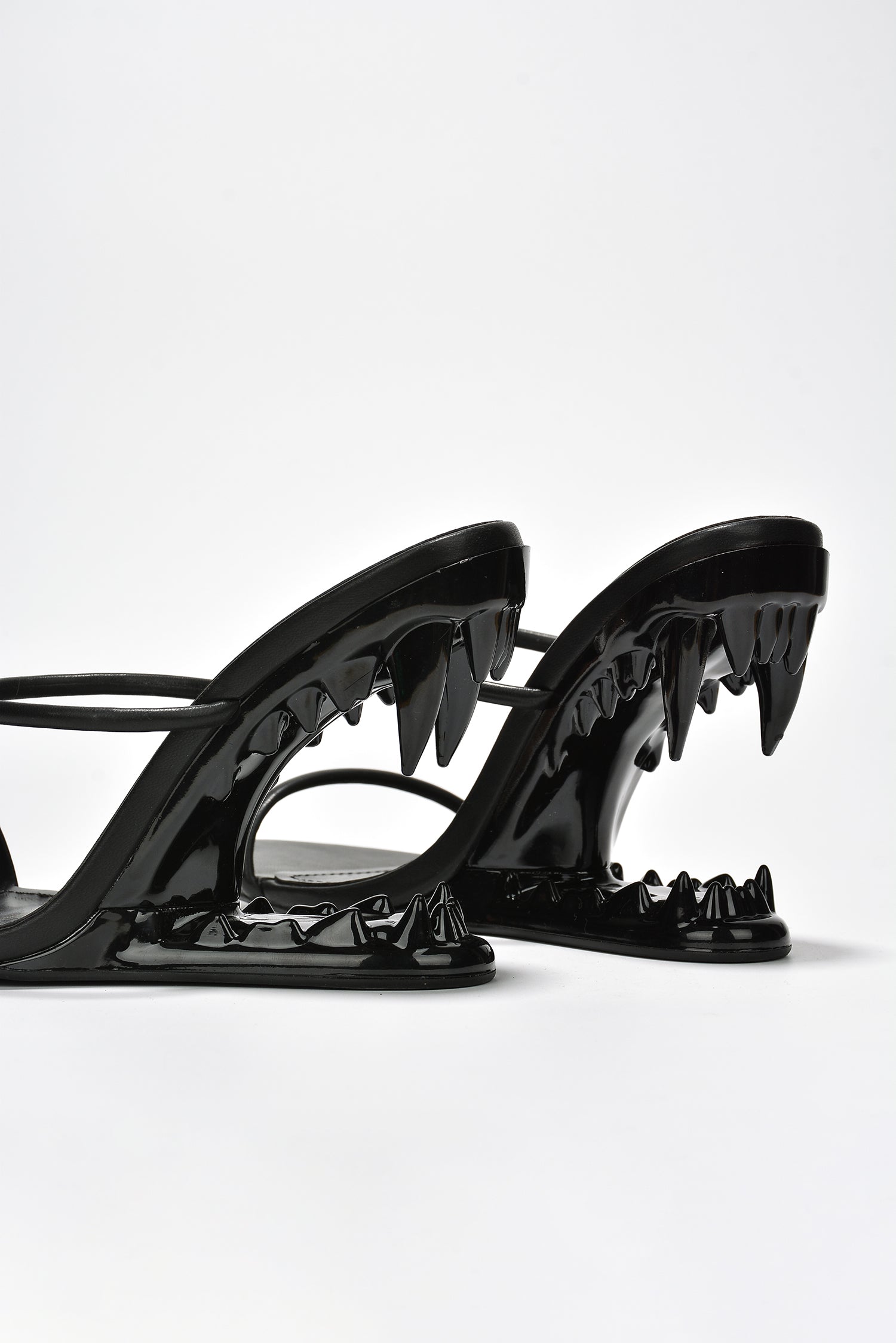 Bite Me Metallic Open Teeth High Heel Sandals