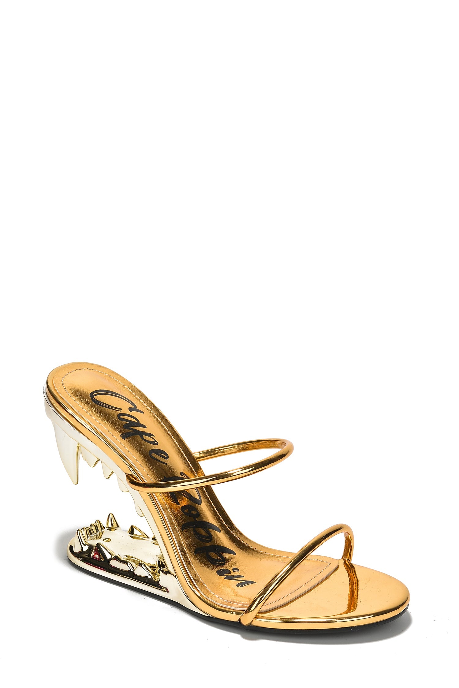 Bite Me Metallic Open Teeth High Heel Sandals
