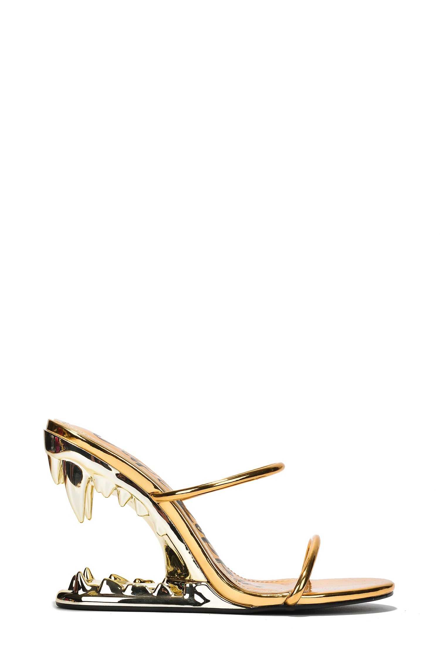 Bite Me Metallic Open Teeth High Heel Sandals