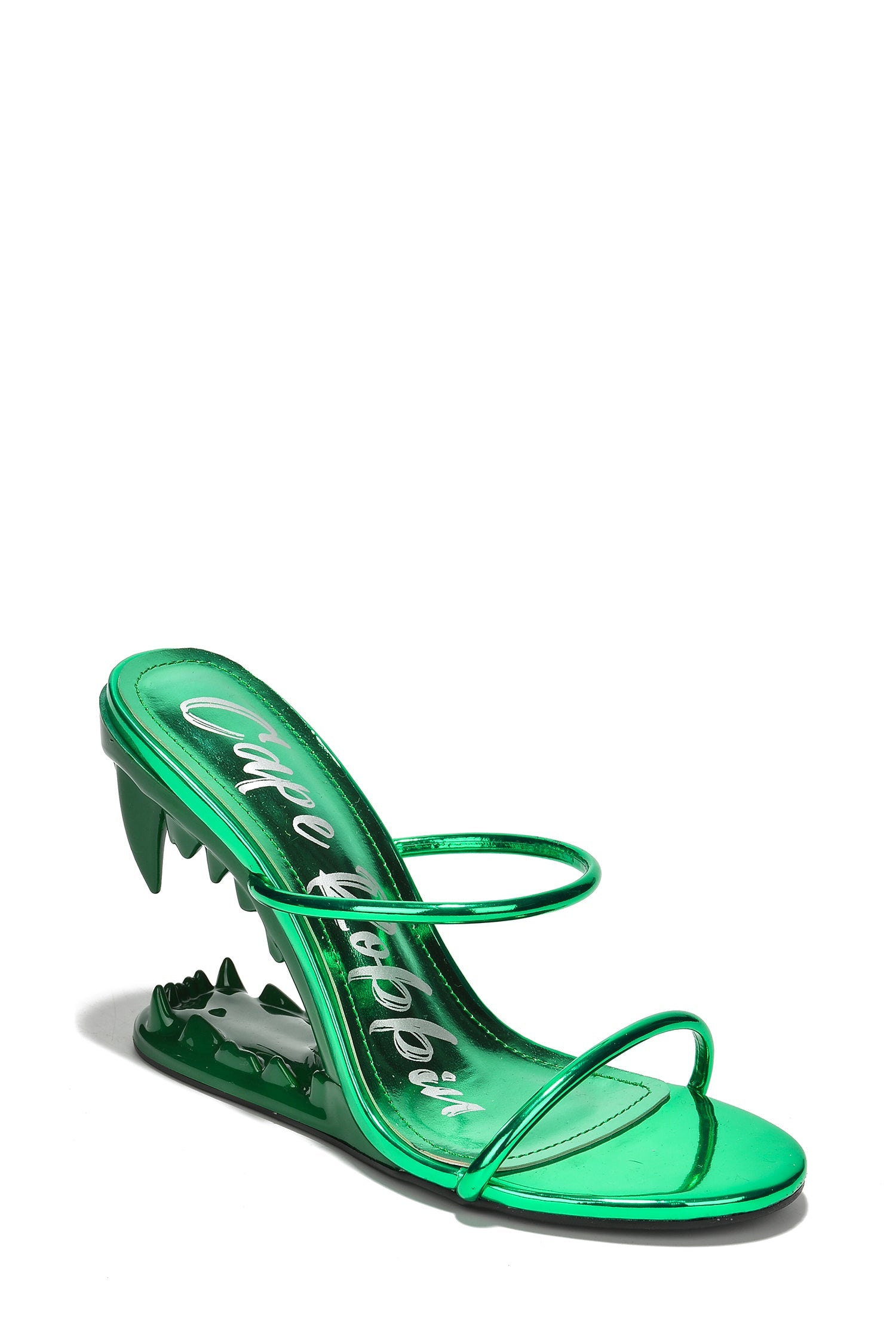 Bite Me Metallic Open Teeth High Heel Sandals