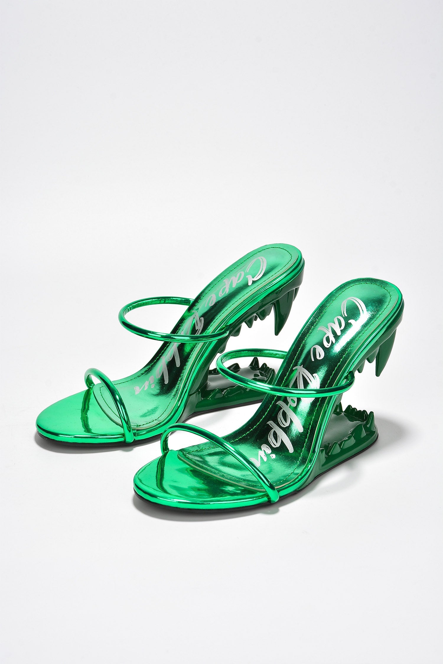 Bite Me Metallic Open Teeth High Heel Sandals