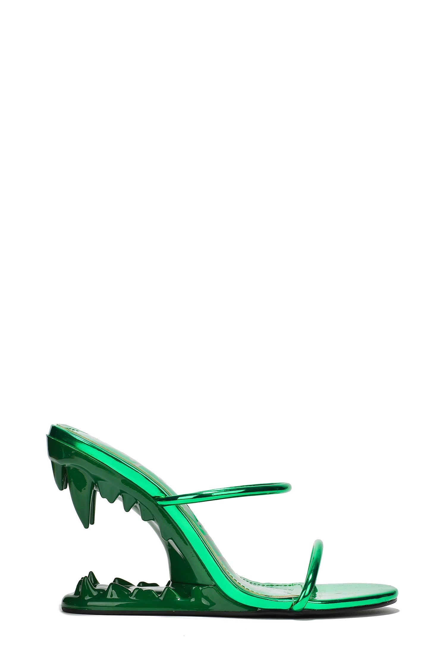 Bite Me Metallic Open Teeth High Heel Sandals