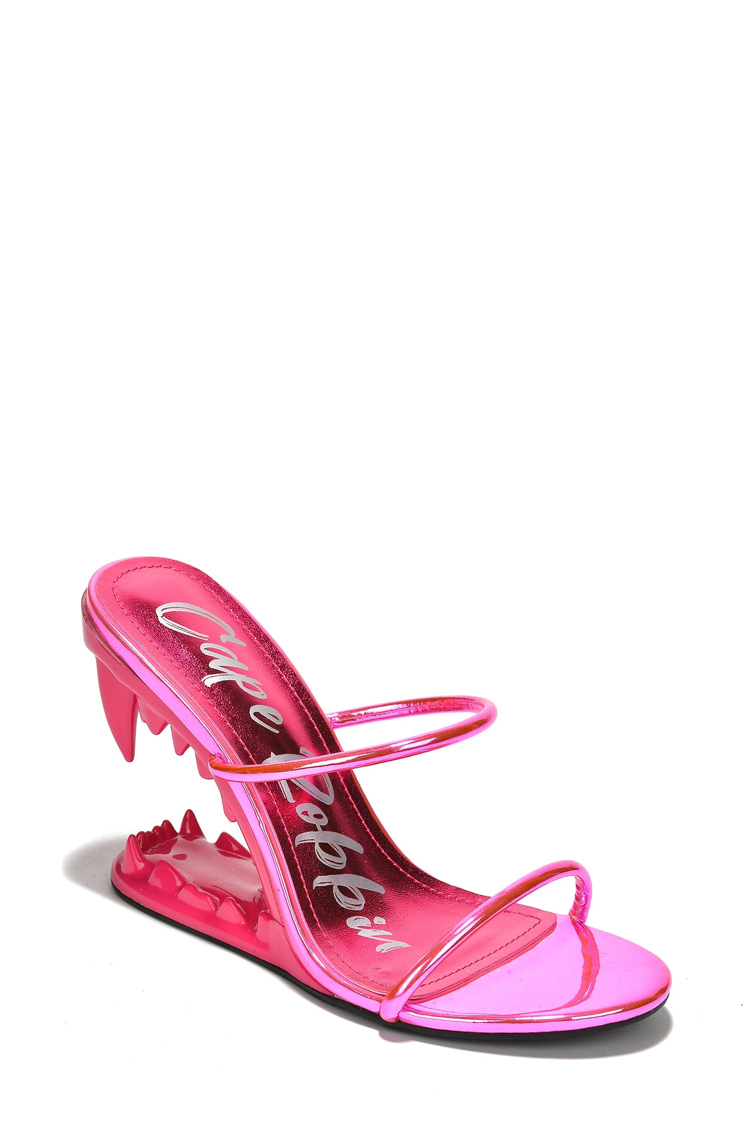 Bite Me Metallic Open Teeth High Heel Sandals
