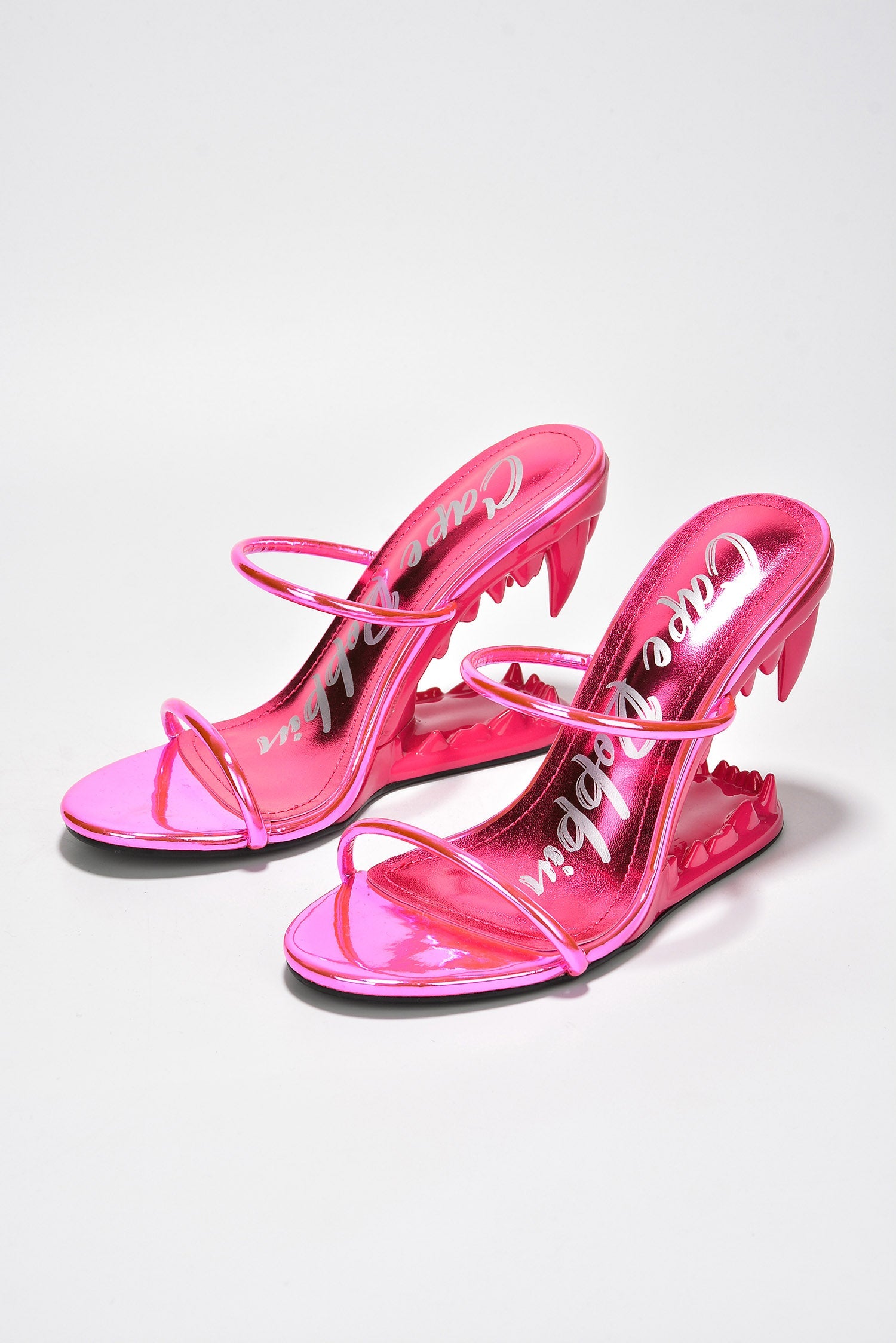 Bite Me Metallic Open Teeth High Heel Sandals