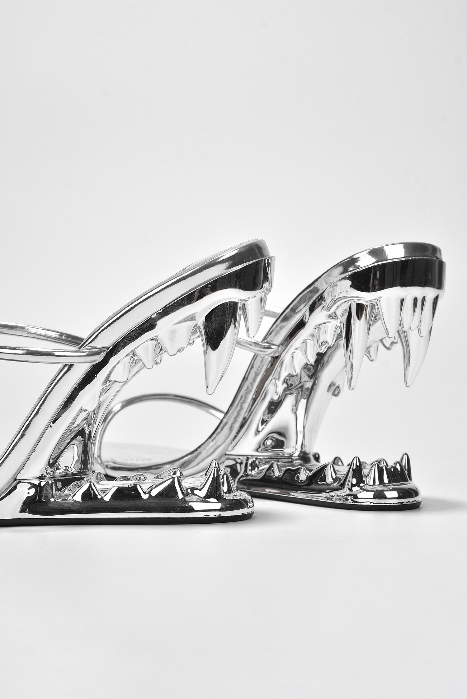 Bite Me Metallic Open Teeth High Heel Sandals