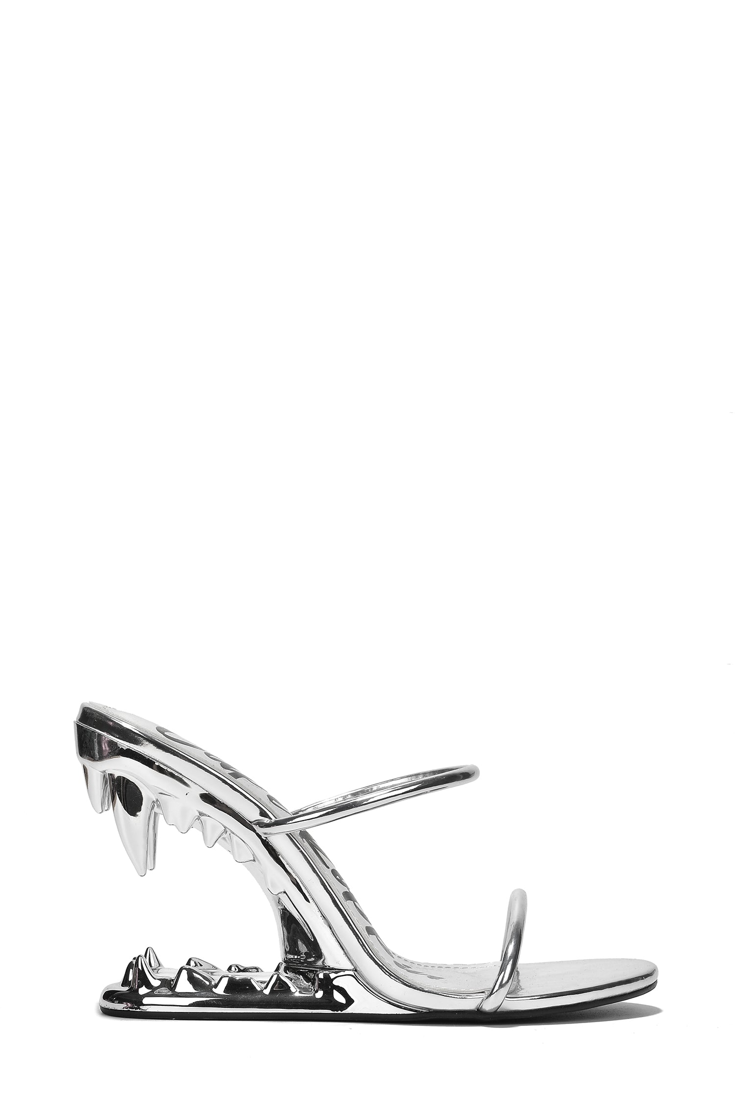 Bite Me Metallic Open Teeth High Heel Sandals