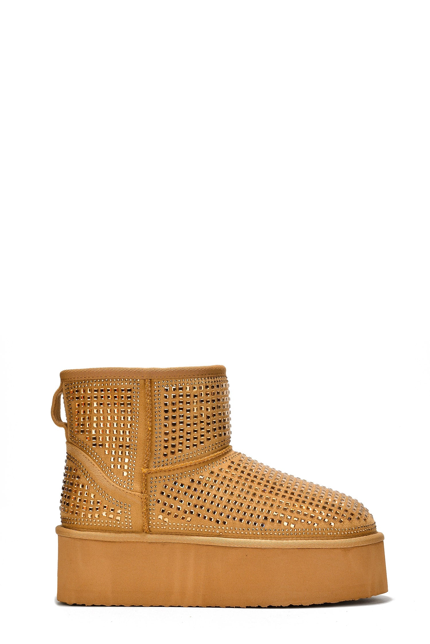 Glam Girl Rhinestones Embellished Platform Ankle Boots