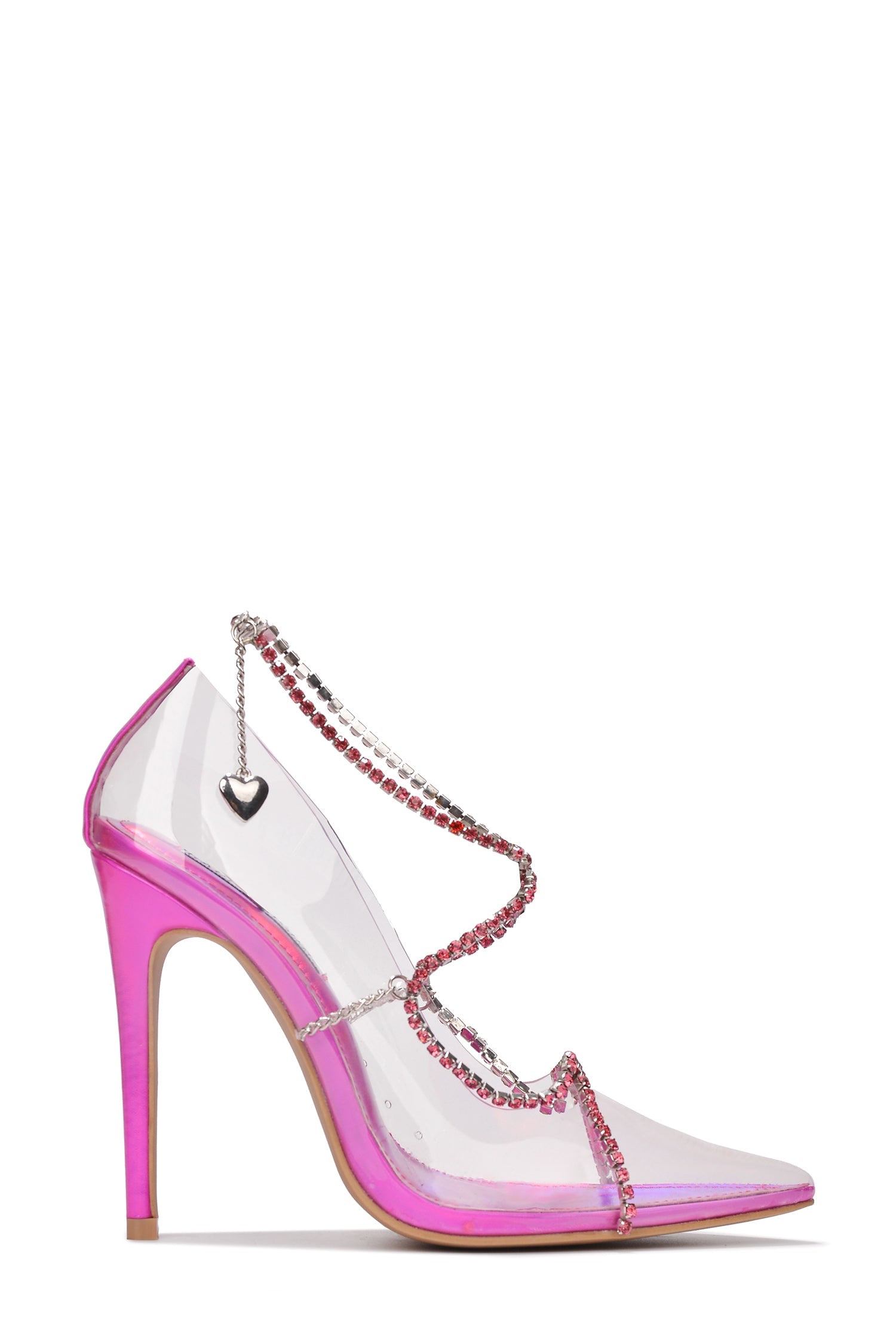 Starstruck Pointed Toe Crystal Chain High Heel Pumps
