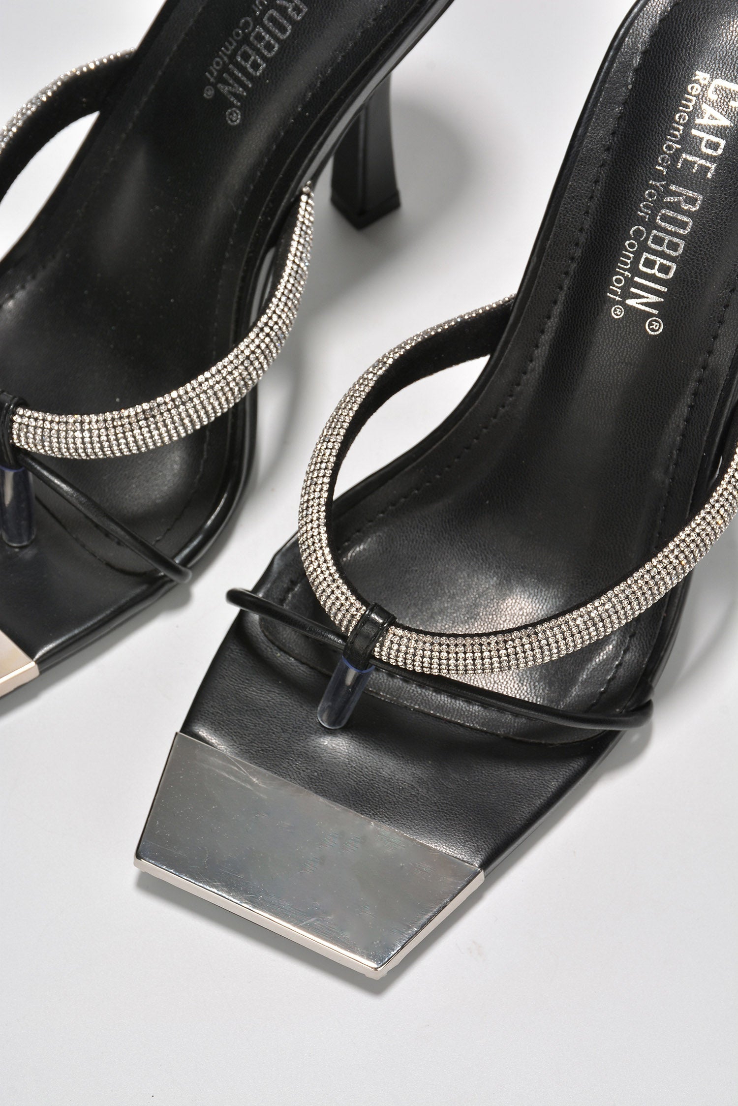 Cosmic Princess Rhinestone Strap Square Toe Heels