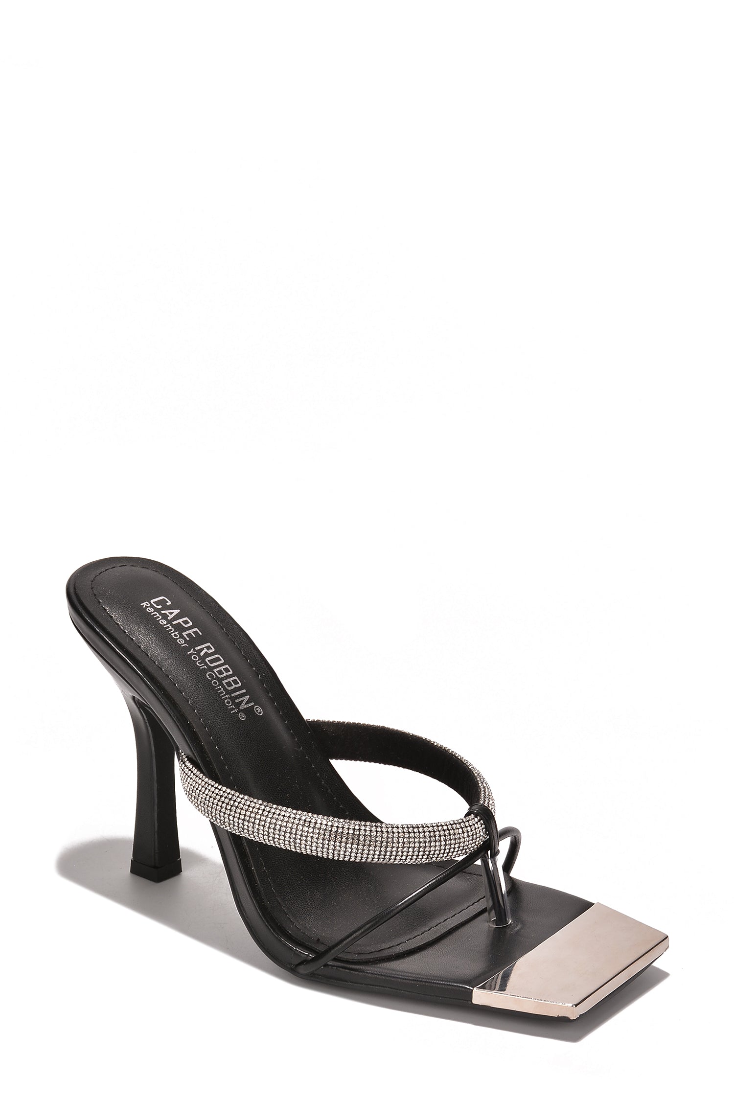 Cosmic Princess Rhinestone Strap Square Toe Heels