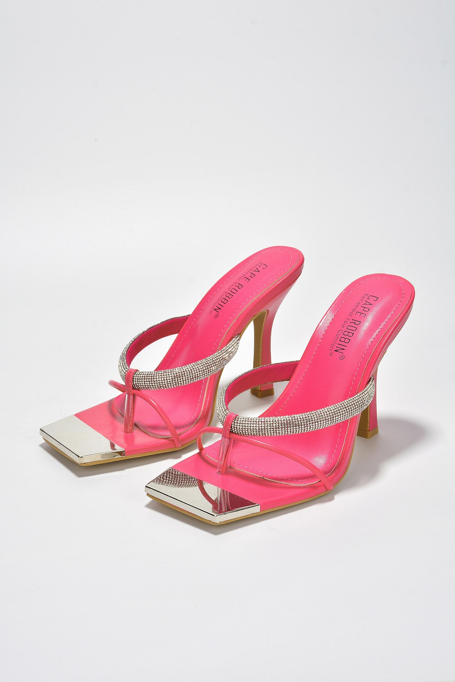 Cosmic Princess Rhinestone Strap Square Toe Heels