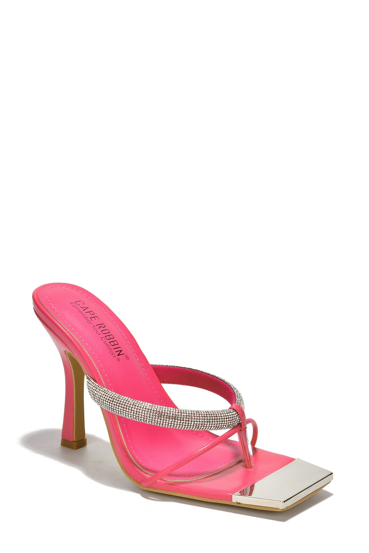 Cosmic Princess Rhinestone Strap Square Toe Heels