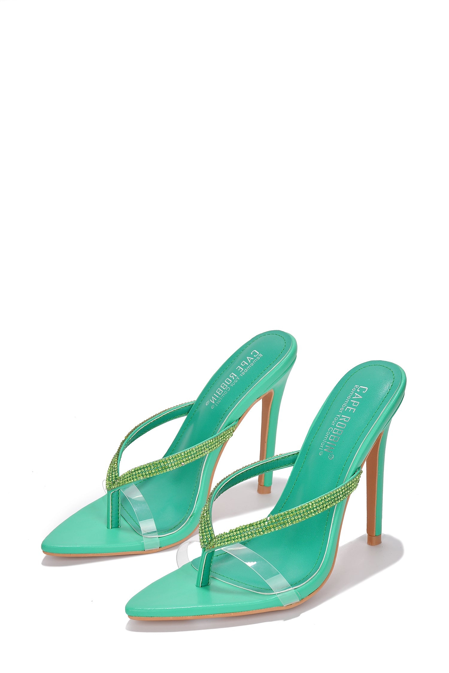 Cora Diamante Detail Thong Strap High Heel Sandals