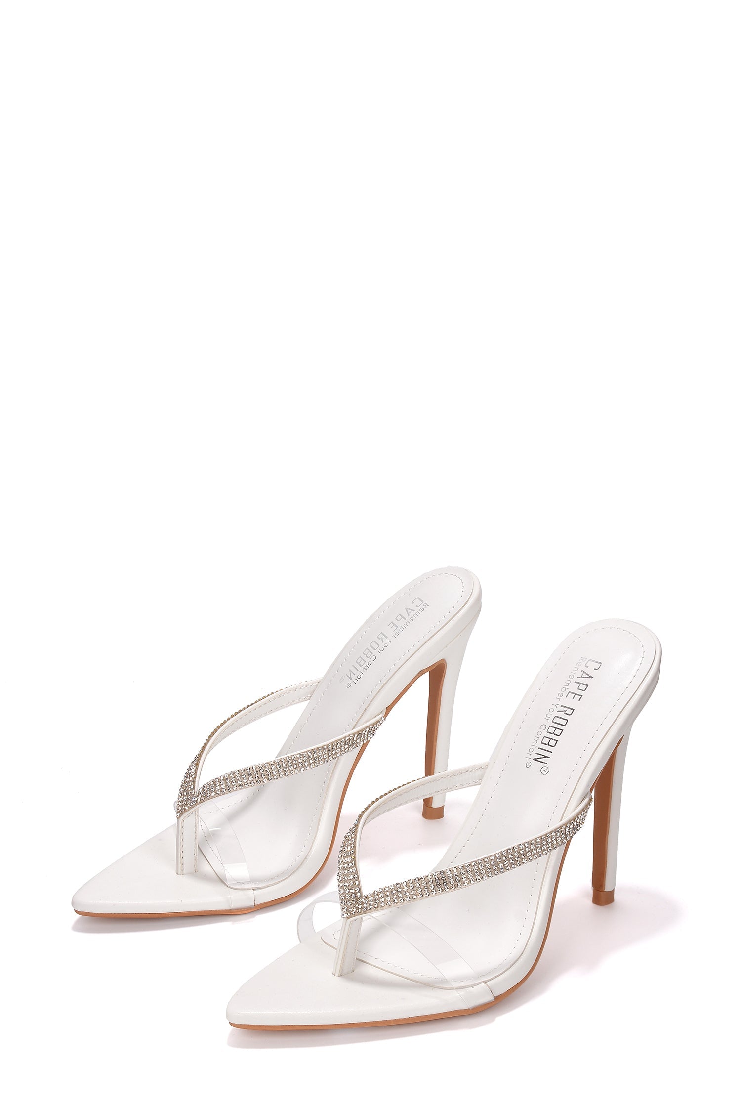 Cora Diamante Detail Thong Strap High Heel Sandals