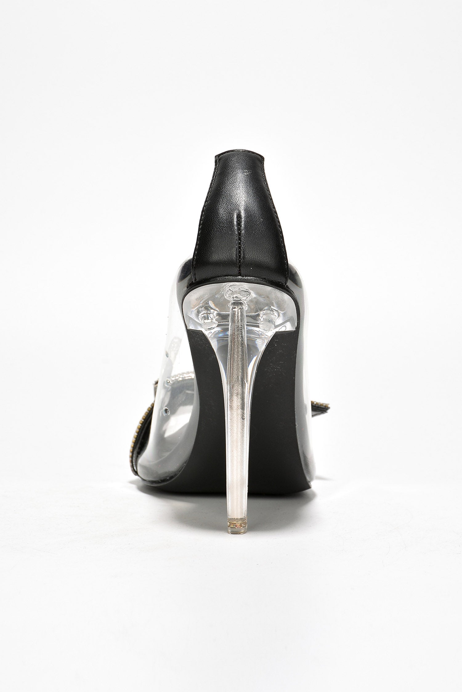 Lorie Diamanté Buckle Decor High Heel Clear Pumps