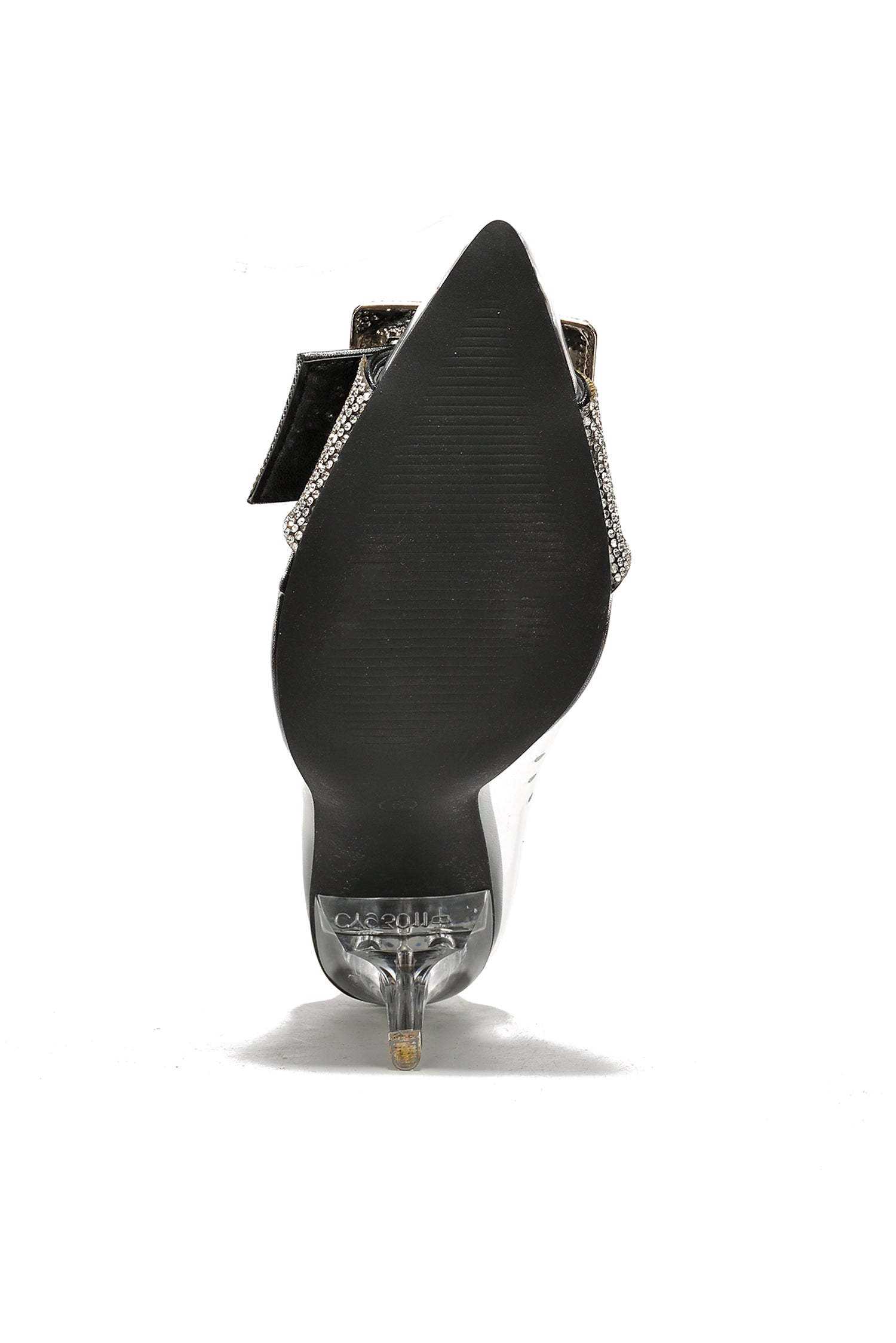 Lorie Diamanté Buckle Decor High Heel Clear Pumps