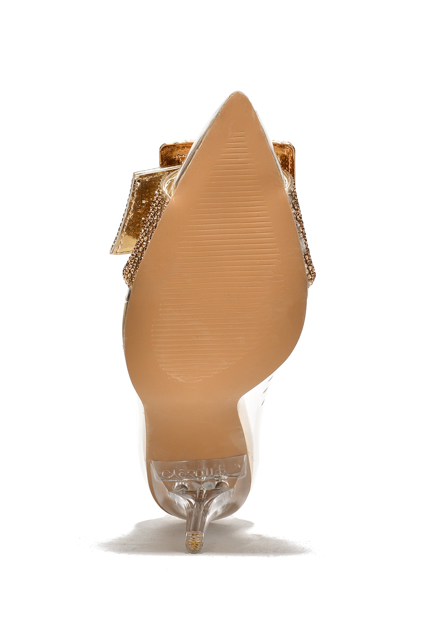 Lorie Diamanté Buckle Decor High Heel Clear Pumps