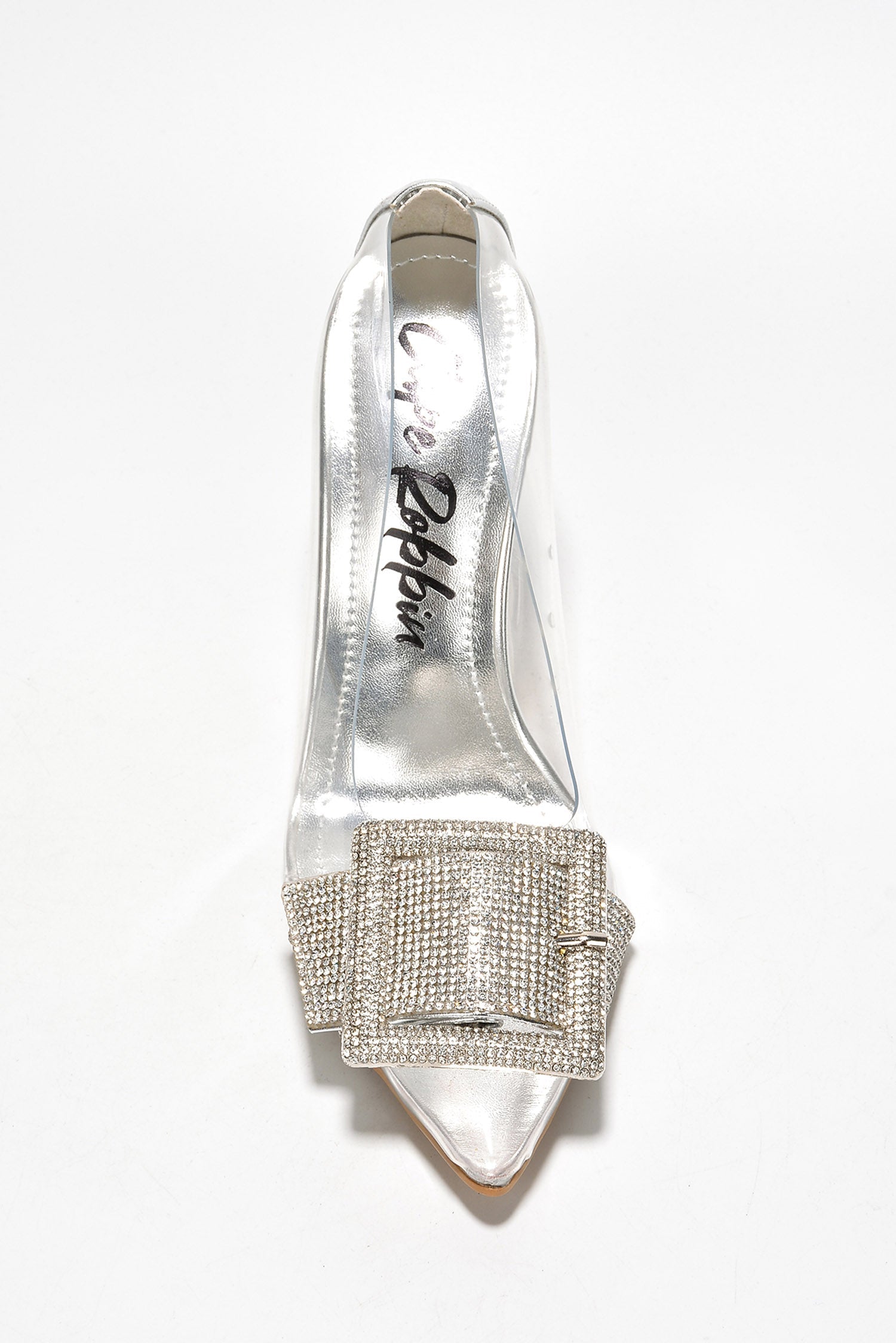 Lorie Diamanté Buckle Decor High Heel Clear Pumps