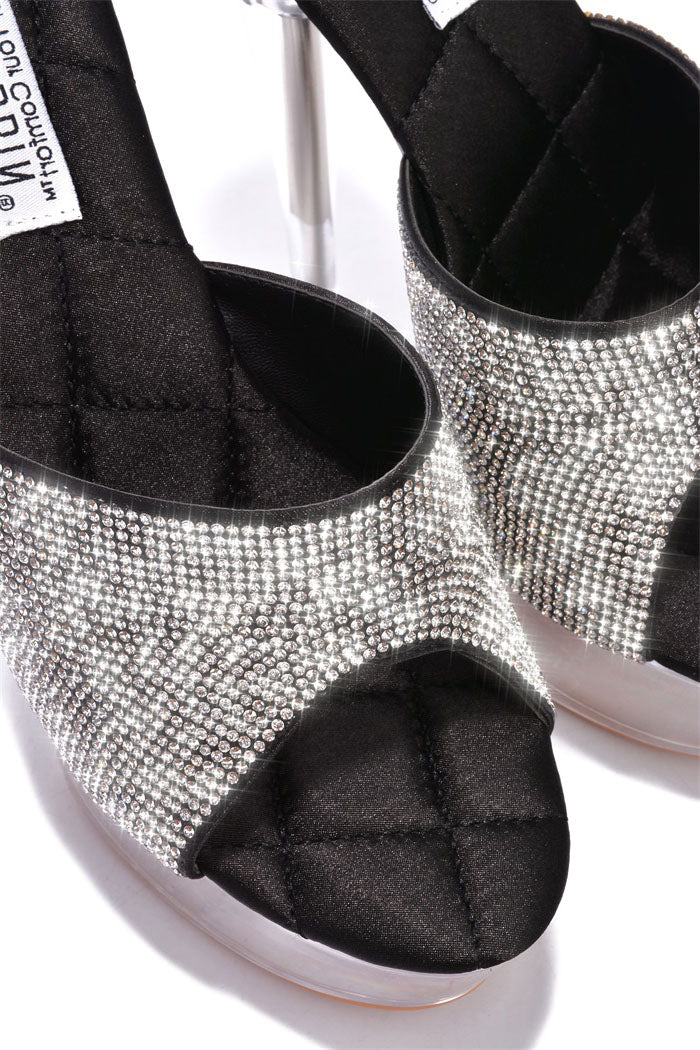 Crystal Rhinestone Studded Ultra High Platform Pleaser Heels