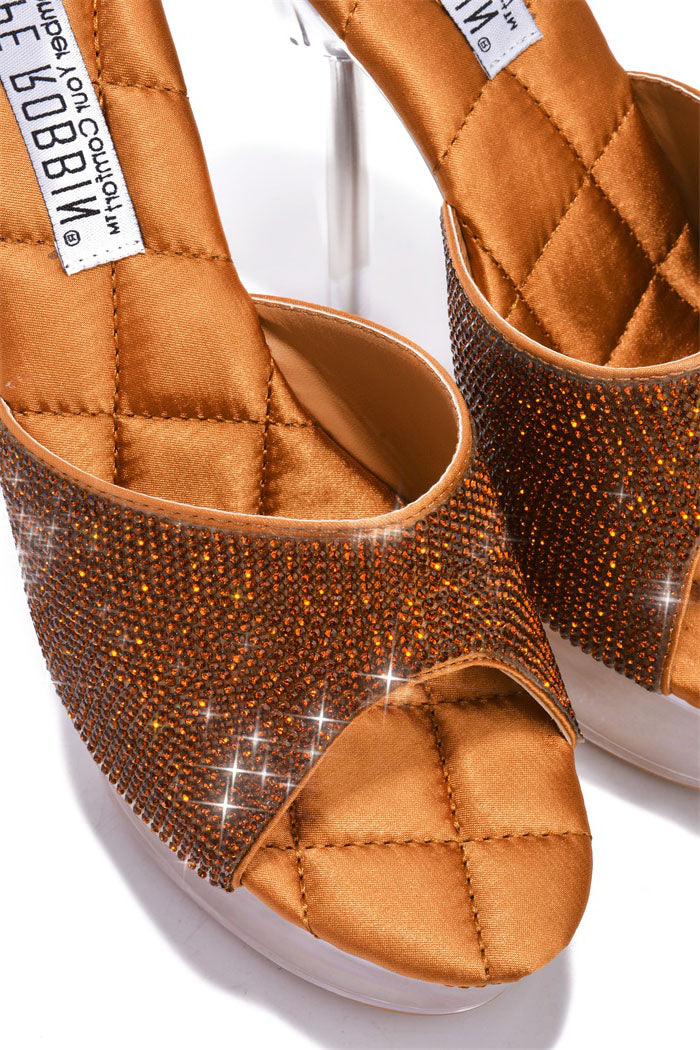 Crystal Rhinestone Studded Ultra High Platform Pleaser Heels