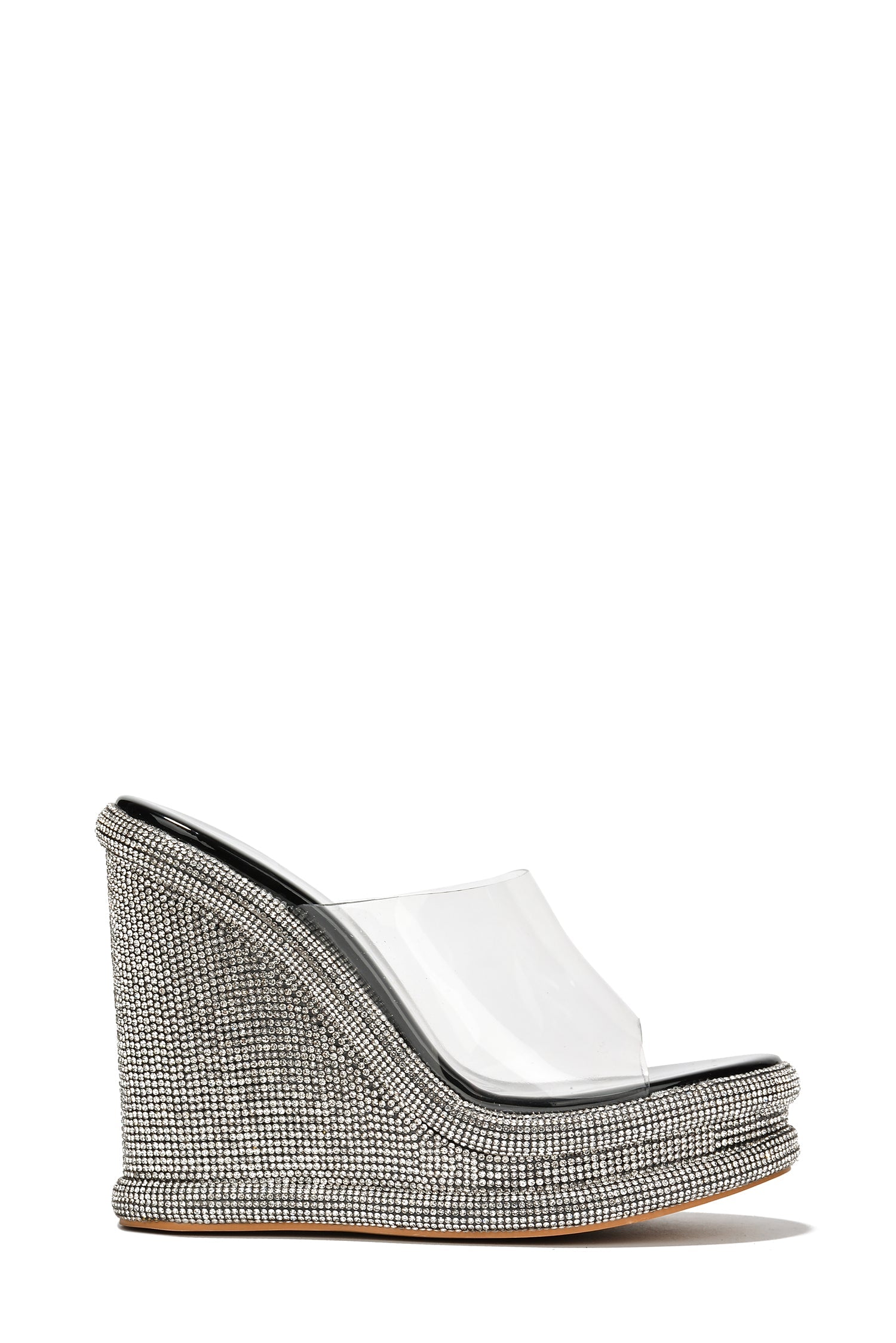 Stacia Rhinestone Wedge Perspex Heels