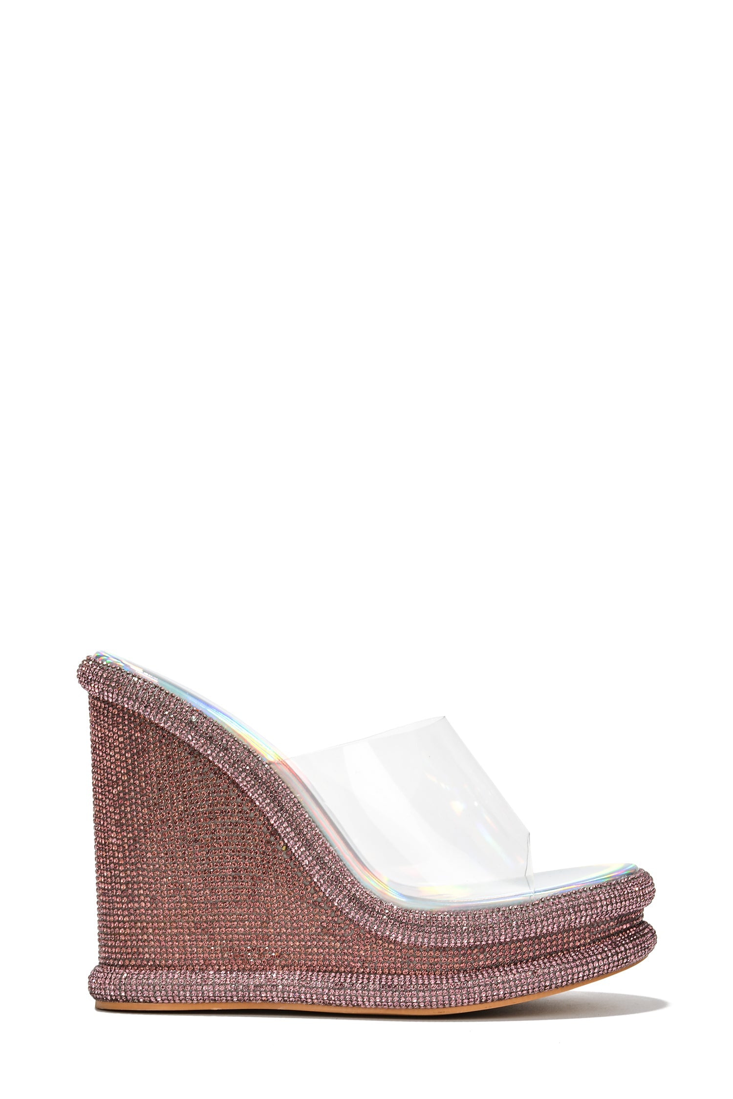 Stacia Rhinestone Wedge Perspex Heels