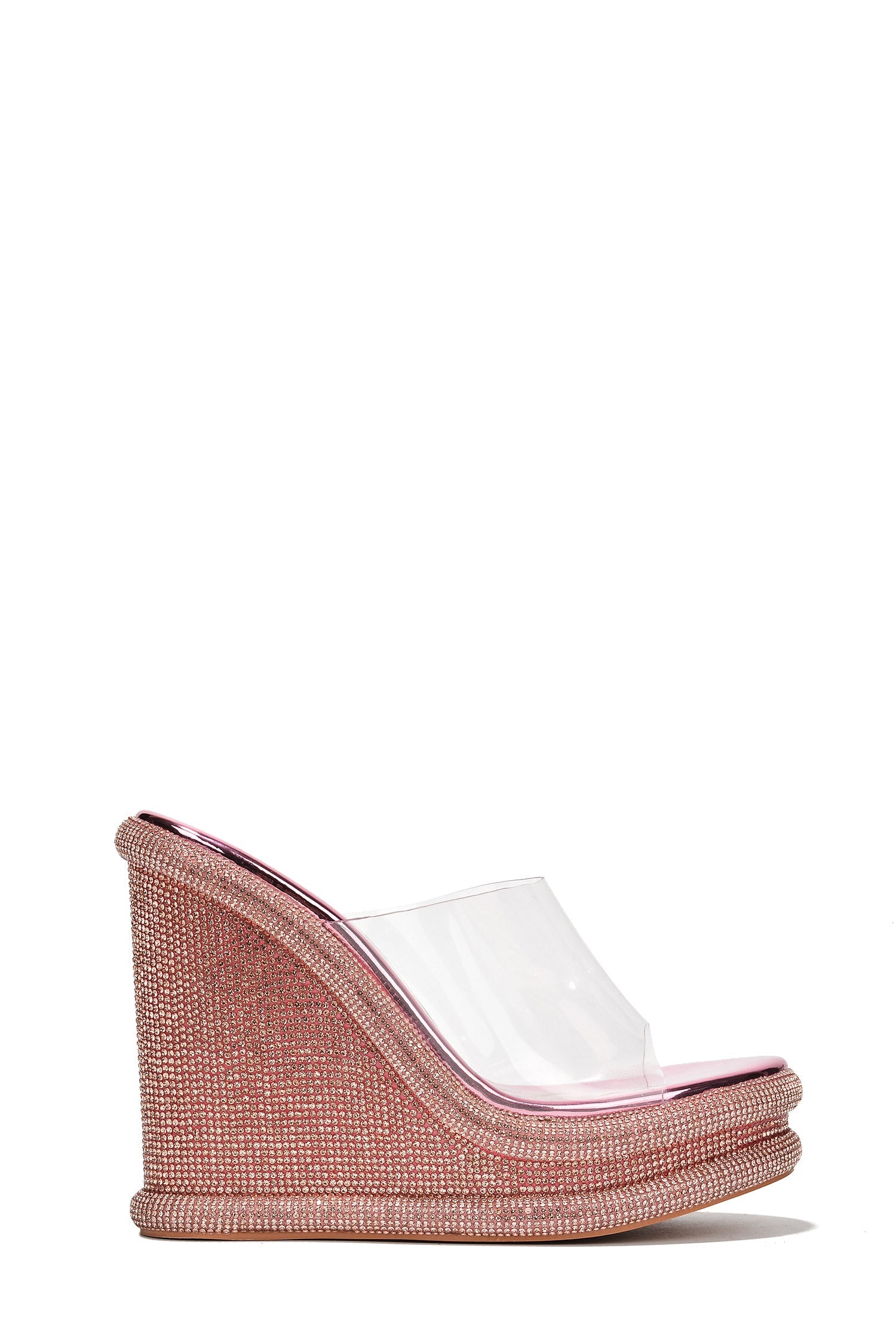 Stacia Rhinestone Wedge Perspex Heels