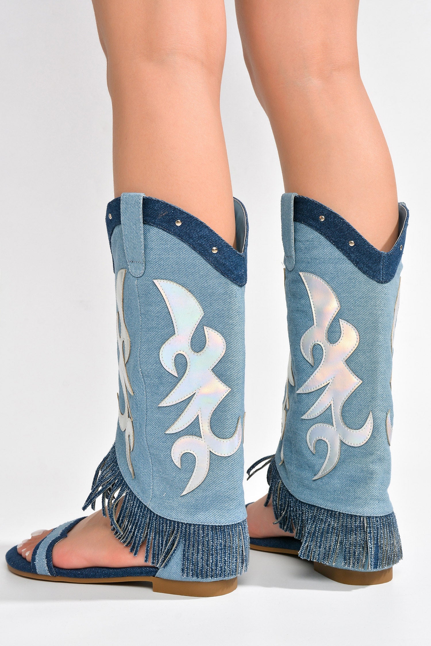 Rodeo Girl Western Fold Over Flat Sandals