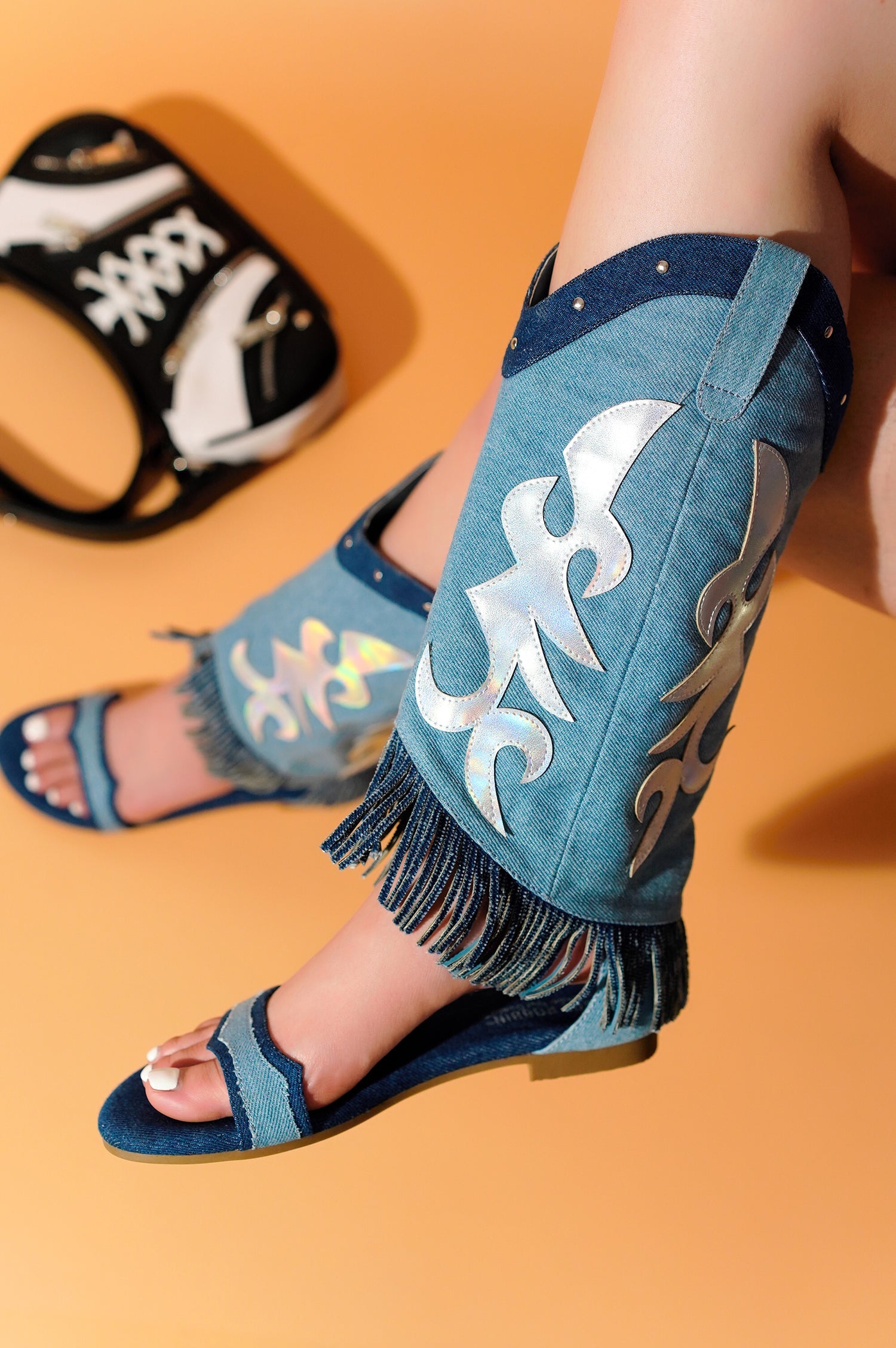 Rodeo Girl Western Fold Over Flat Sandals