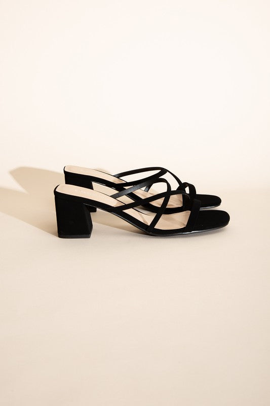 Nina Crossed Strap Low Heel Mules