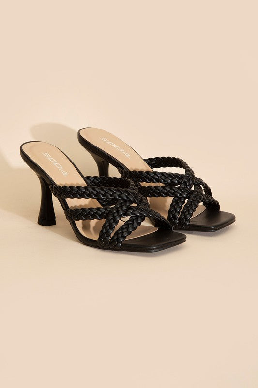 Kira Double Braided Mule Heel Sandals