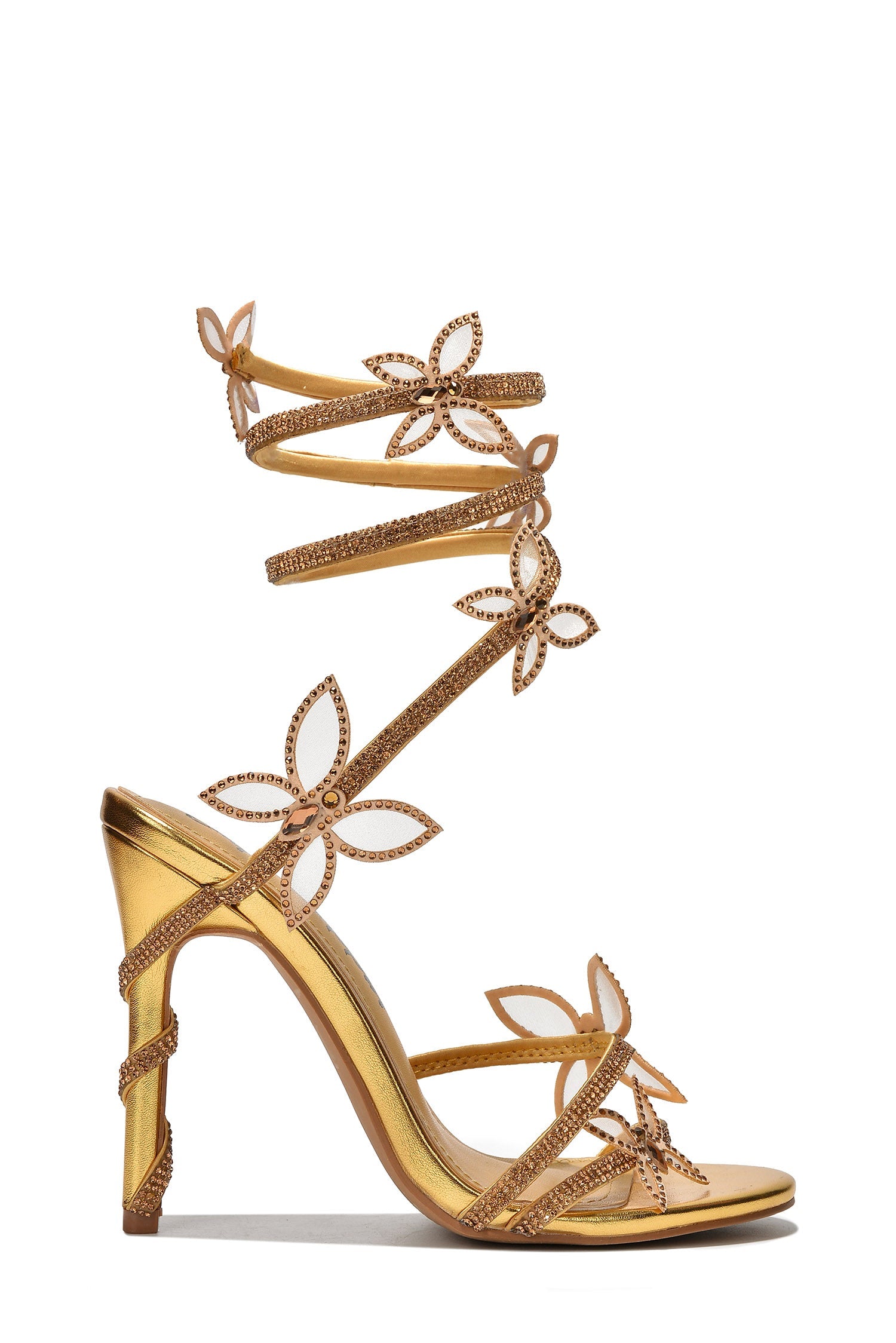 Fairytales Diamante Ankle Wrap Around Stiletto High Heels