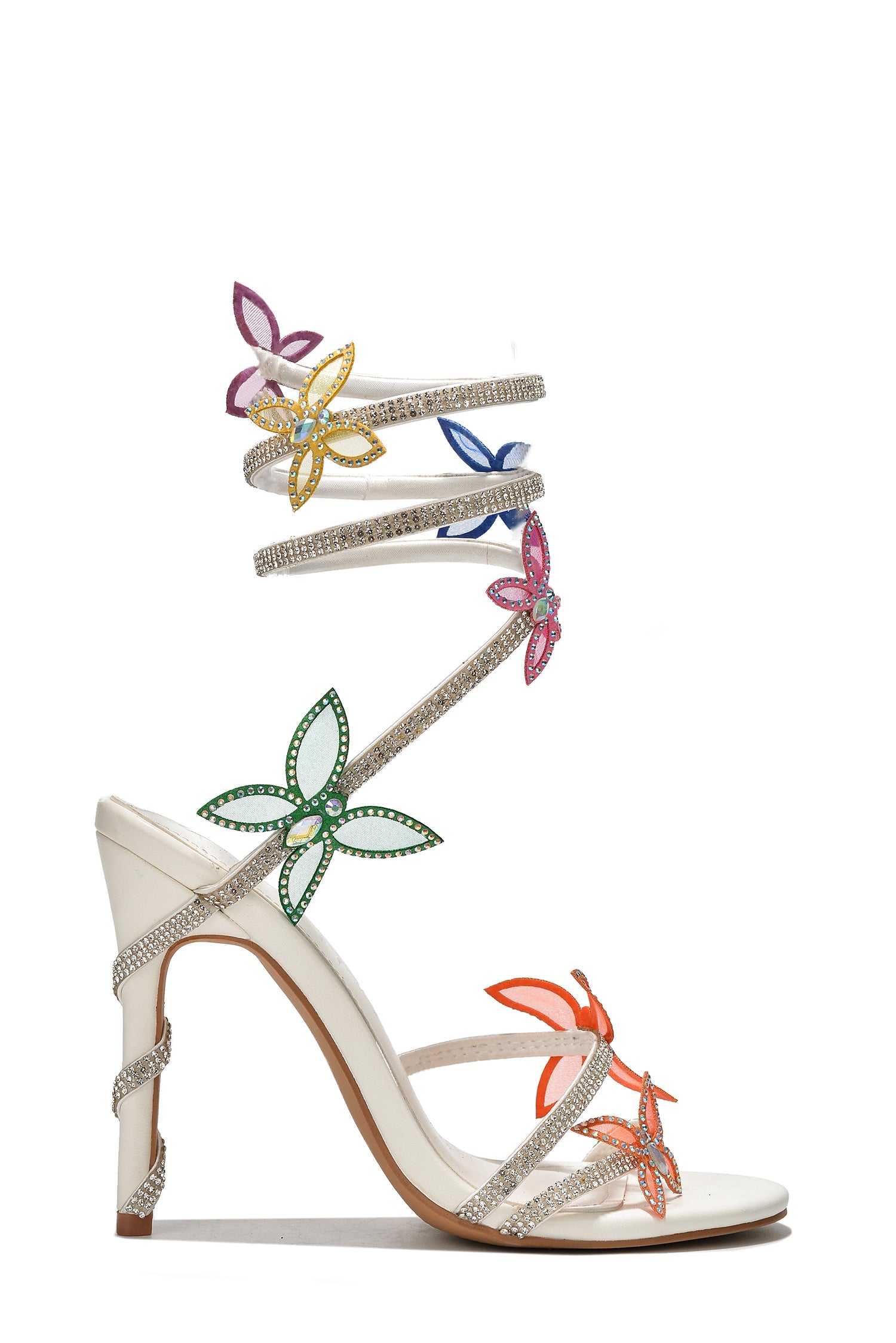 Fairytales Diamante Ankle Wrap Around Stiletto High Heels