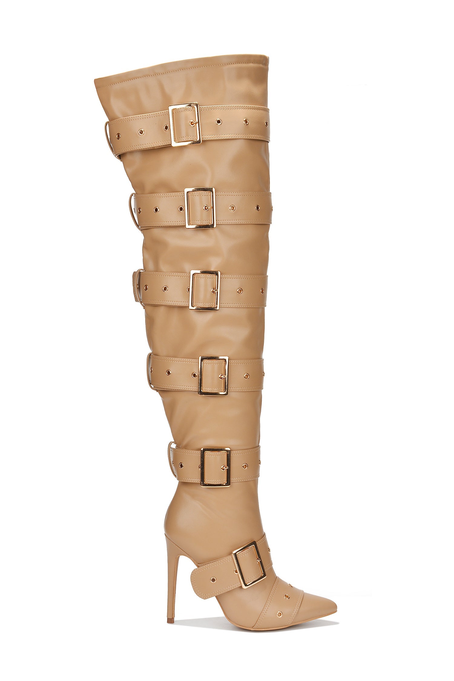 Fatale Multi Buckle Knee High Boots