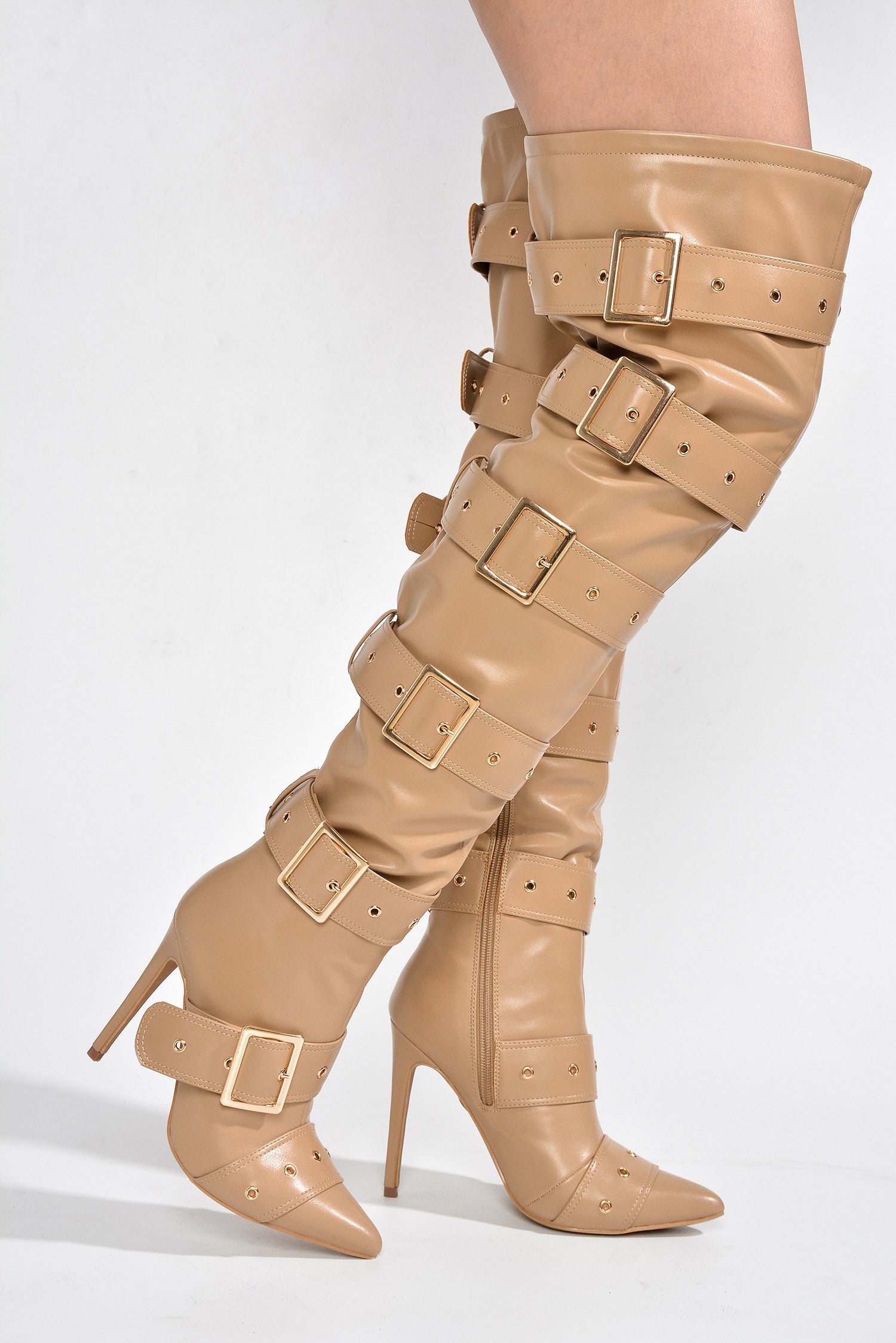 Fatale Multi Buckle Knee High Boots