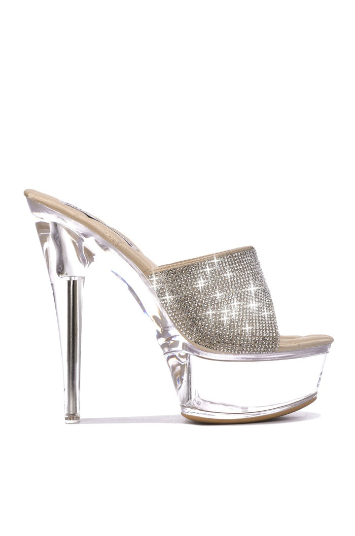 Crystal Rhinestone Studded Ultra High Platform Pleaser Heels
