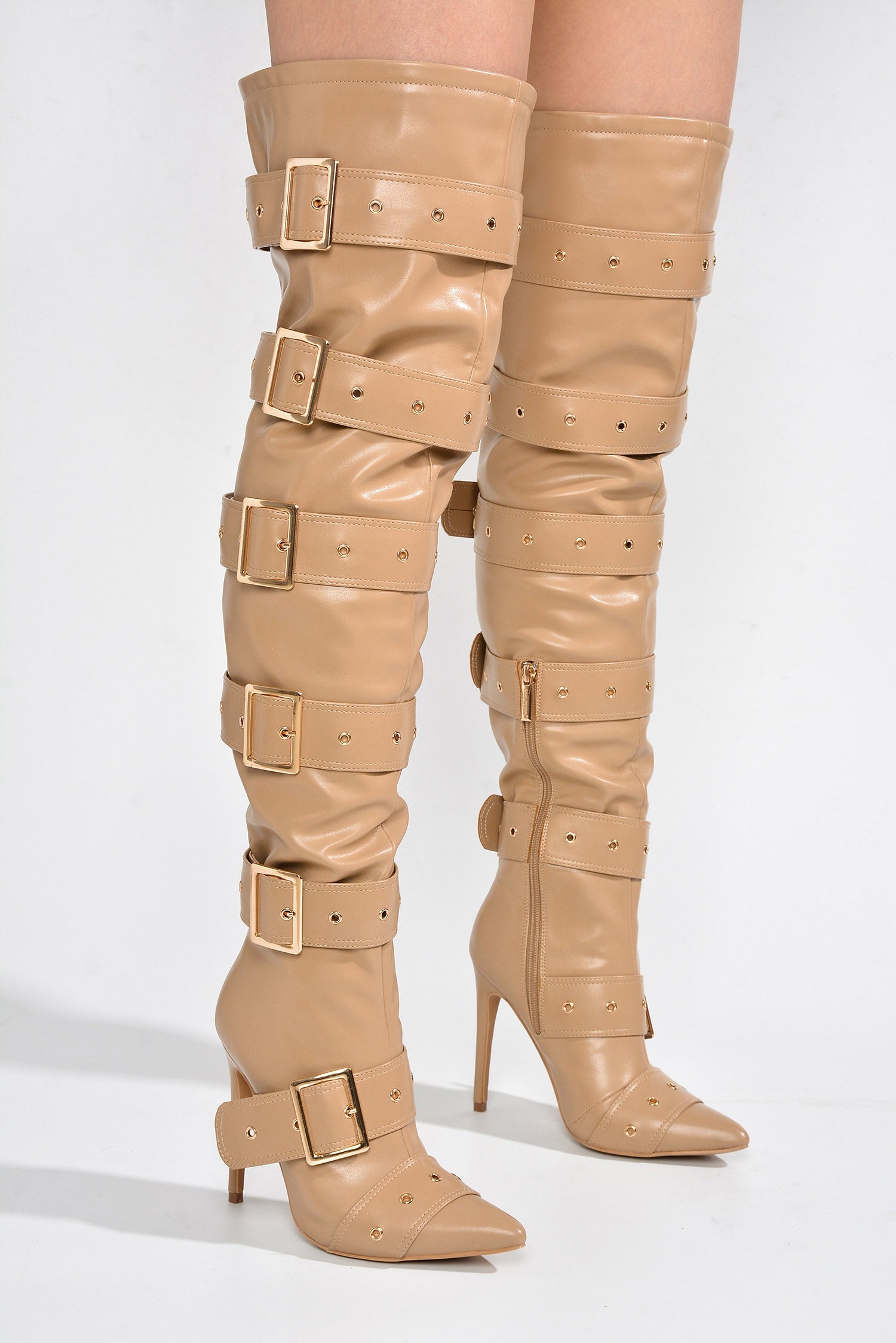 Fatale Multi Buckle Knee High Boots
