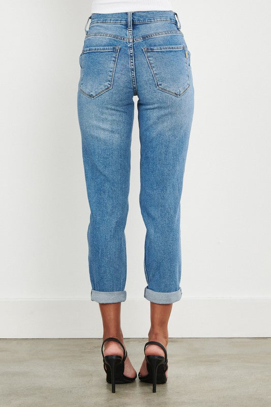 On Your Side High Waisted Boyfriend Jeans