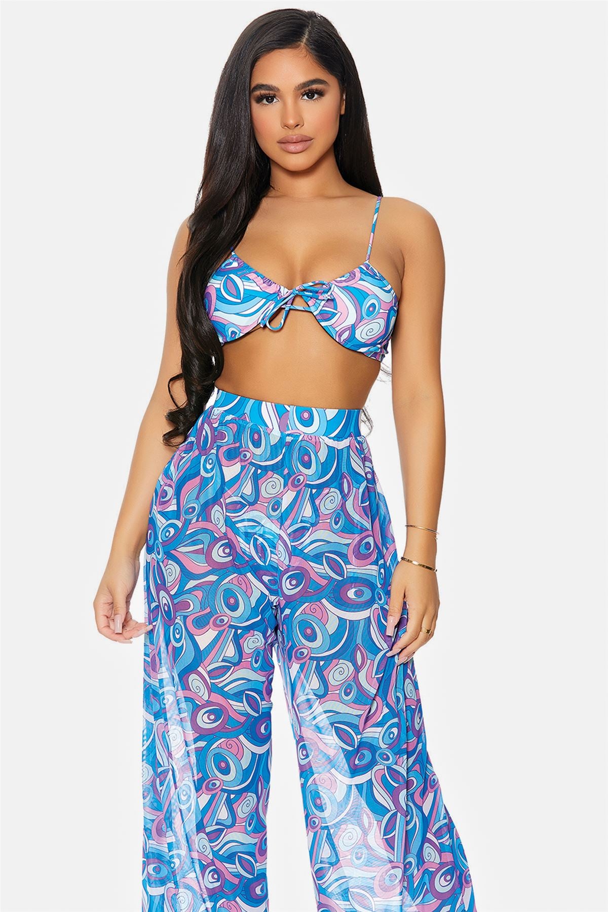 Antilles Mesh Printed Cover Up Pants