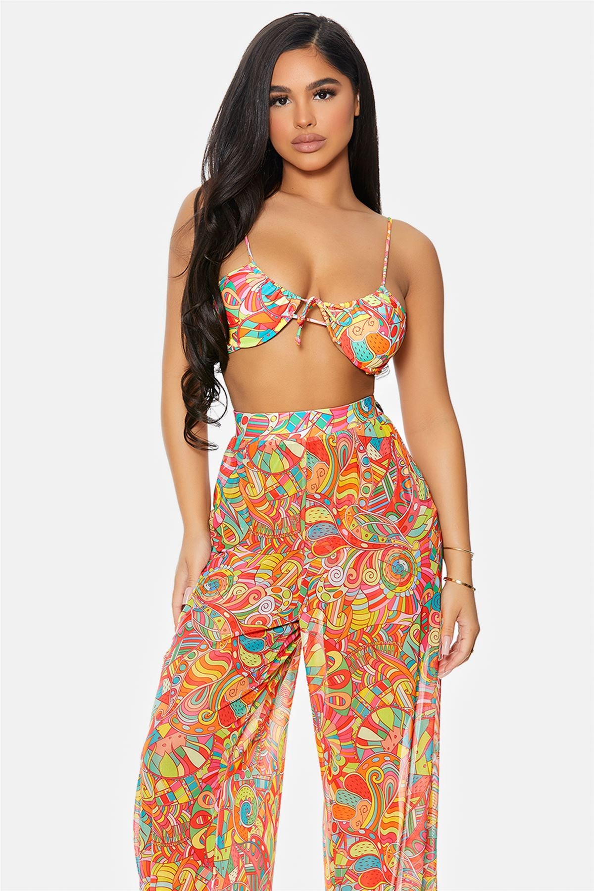 Antilles Mesh Printed Cover Up Pants