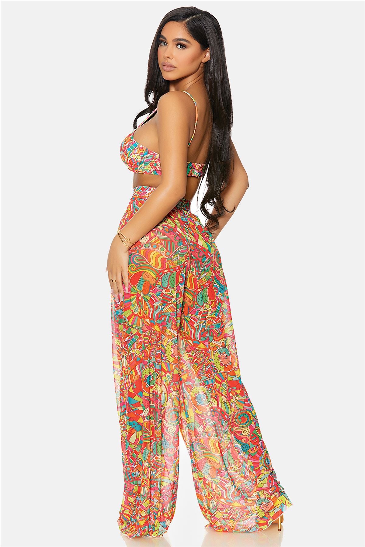 Antilles Mesh Printed Cover Up Pants