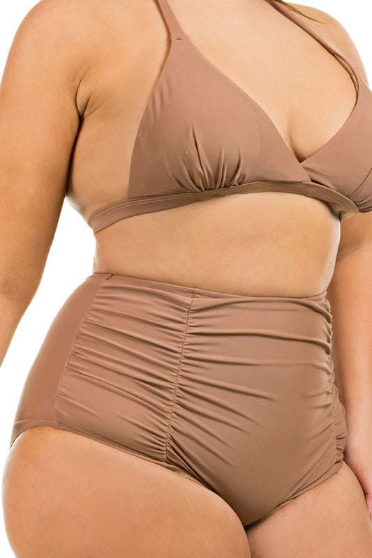 Maris High Waisted Plus Size Two Piece Bikini Set