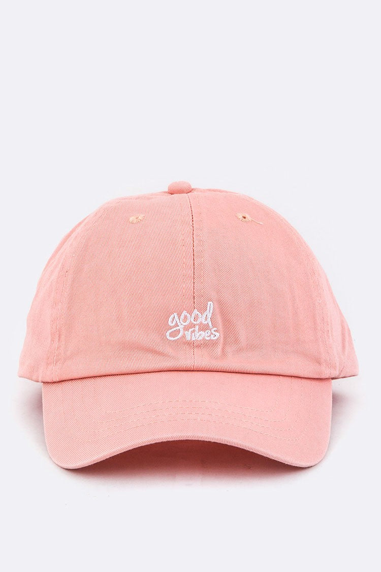 Good Vibes Embroidered Washed Baseball Cap