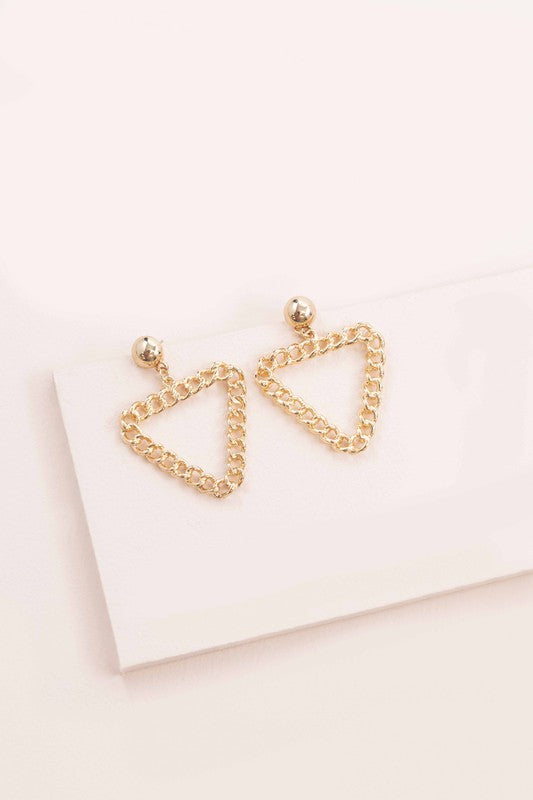Mia Triangle Chain Link Drop Earrings