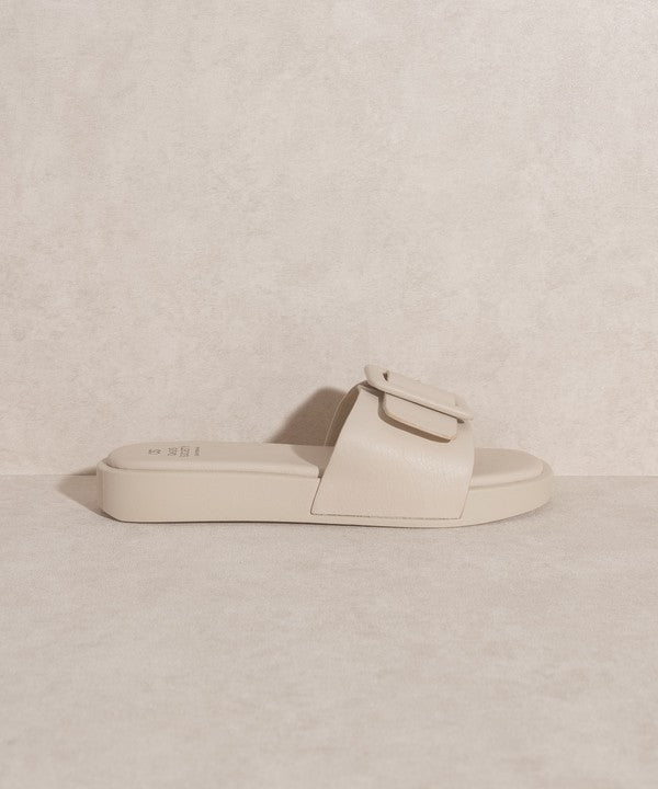 OASIS SOCIETY Daisy - Buckle Detail Flat Slide Sandals