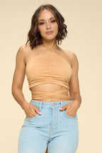Malia Wrap Around Cropped Halter Top