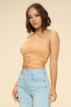 Malia Wrap Around Cropped Halter Top