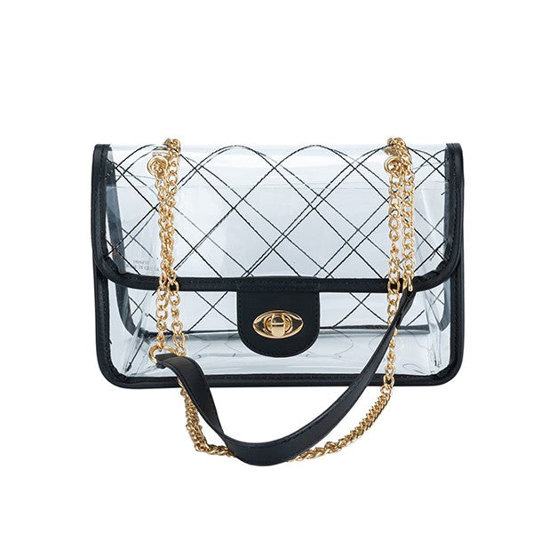 Bella PVC Quilted Bag With Chain Strap