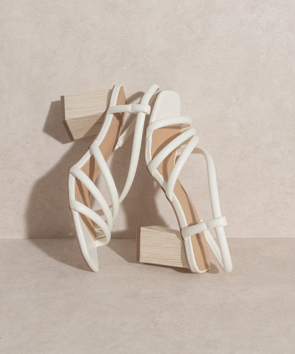 OASIS SOCIETY Ashley - Multi Strap Wooden Heel Sandals